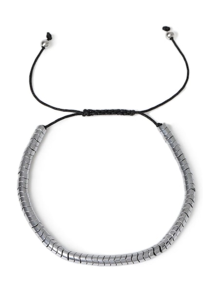 DCK Mens Silver Tone Beaded Toggle Bracelet (H89427) | £18