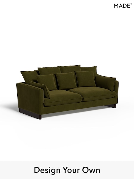 Matt Velvet Easy Clean/Deep Olive Green Whitby By Made (H89494) | £1,499