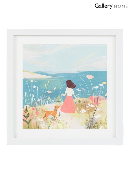 Gallery Home Multicoloured Seaside Promenade Framed Art (H89559) | £18