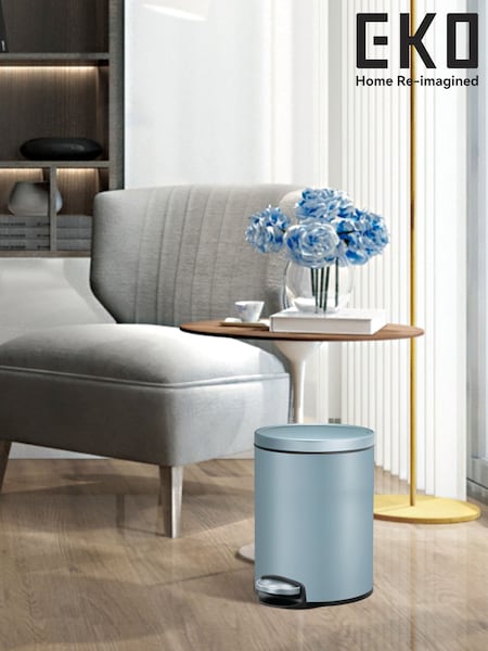 Eko Titanium Blue Eva Bathroom Bin 5L (H89582) | £29
