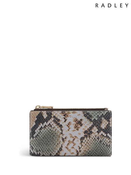 Radley Medium Green Coin Street  Faux Snake Print Zip Top Purse (H89700) | £79