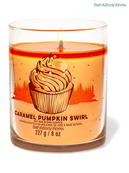 Bath & Body Works Caramel Pumpkin Swirl Signature Single Wick Candle 227g (H89788) | £20