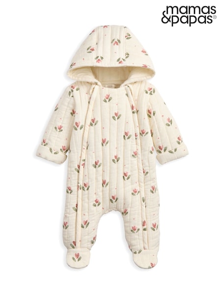 Mamas & Papas Cream Tulip Print Pramsuit (H89880) | £42