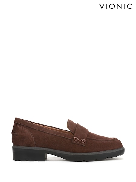 Vionic Cleo Wide Fit Arch Support Brown Loafers (H90110) | £140