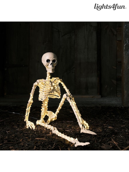 Lights4fun White 90cm Skeleton LED Halloween Decoration (H90127) | £50
