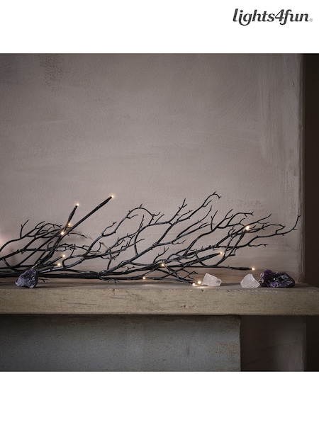 Lights4fun 1.5m Pre Lit Black Twig Halloween Garland (H90139) | £25
