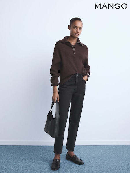 Mango Black Mom2000 High-Rise Jeans (H90366) | £40