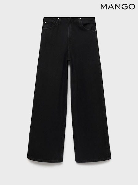 Mango Black Wide Leg Mid-Rise Jeans (H90369) | £50