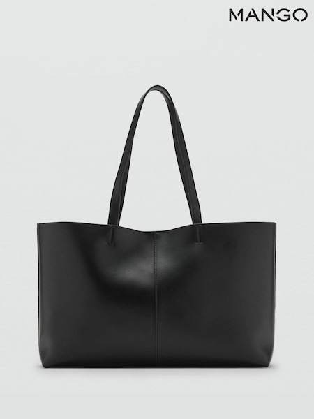 Mango Black Shopper Bag With Double Handle (H90397) | £30