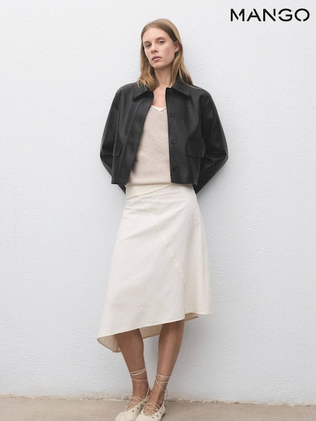 Mango Black Leather-Effect Jacket With Pockets (H90402) | £60