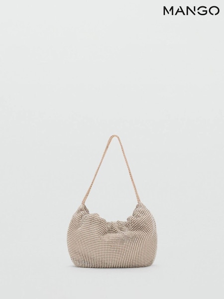 Mango Gold Rhinestone Shoulder Bag (H90422) | £36