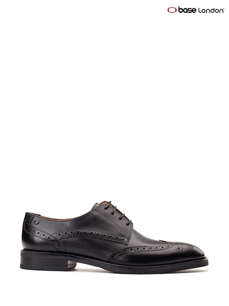 Base London Black Pocket Brogue Shoe (H90484) | £65