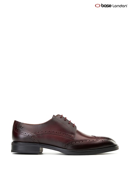 Base London Bordo Red Pocket Brogue Shoe (H90499) | £65
