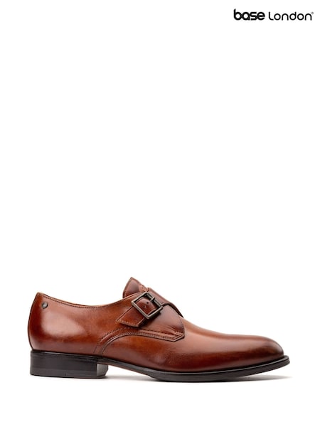 Base London Burnt Tan Brown Faraday Single Monk Shoe (H90516) | £70