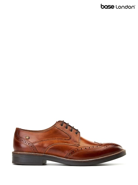 Base London Burnt Tan Brown York Brogue Shoe (H90521) | £75