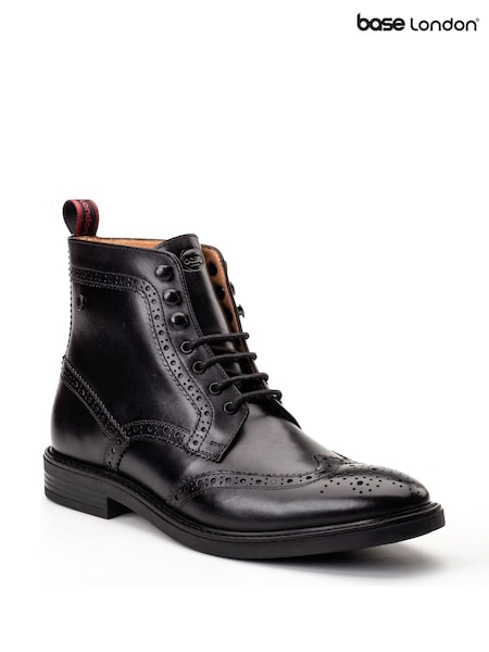 Base London Black Bristol Brogue Boot (H90522) | £80