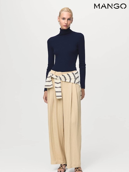 Mango Blue Turtleneck Wool Sweater (H90555) | £50