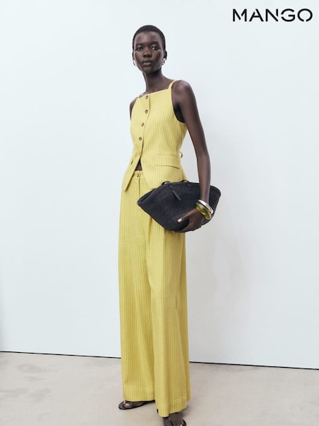 Mango Yellow Luca Trousers (H90570) | £46