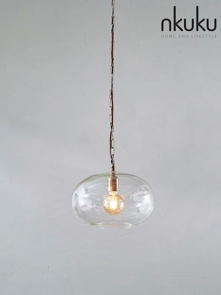 Nkuku Clear Otoro Glass Pendant (H90588) | £175