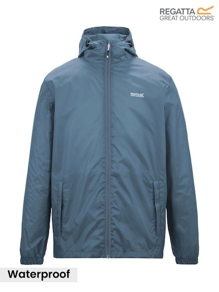 Regatta Blue Mens Waterproof Pack It Jacket (H90600) | £35