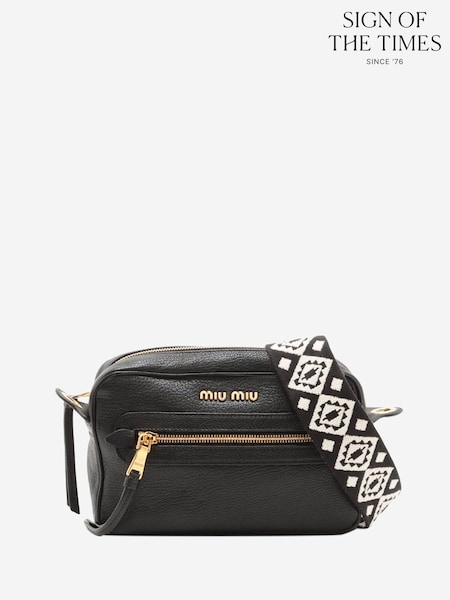 Sign of the Times Leather Black Shoulder Bag (H90834) | £1,012