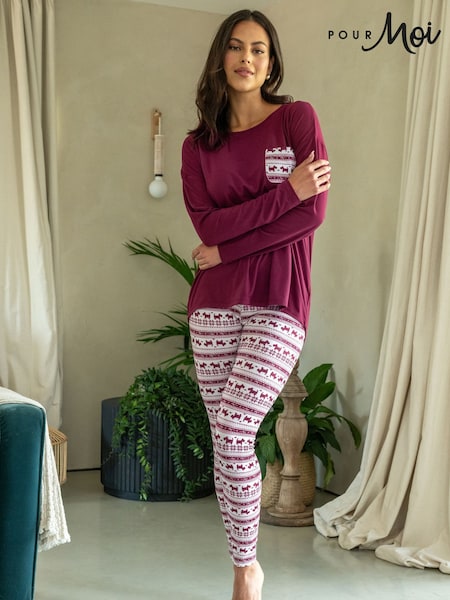 Pour Moi Red Soft Touch Jersey Legging Pyjamas Set (H90845) | £39
