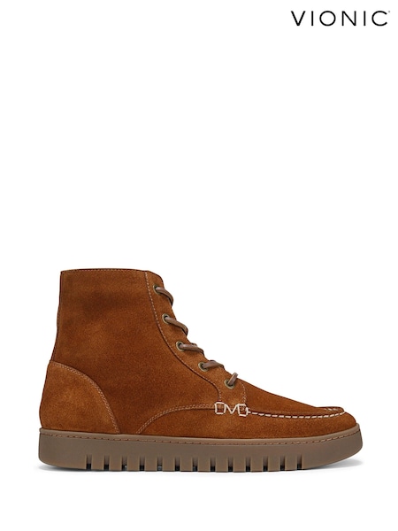 Vionic Brown Regular Fit Uptown Jackson Arch Support Lace Up Boots (H90867) | £190