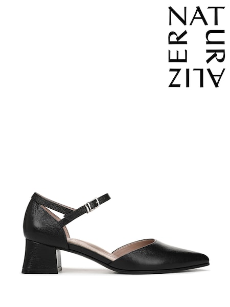 Naturalizer Maddox Wide Fit Ankle Strap Black Shoes (H90912) | £130