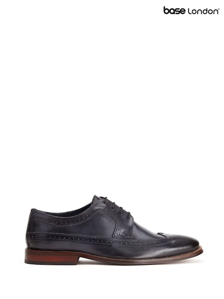 Base London Navy Blue Havisham Plain Toe Derby Shoe (H90954) | £75