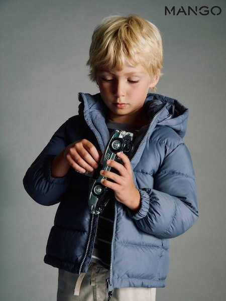 Mango Blue Hooded Liner Quilted Coat (H91007) | £26