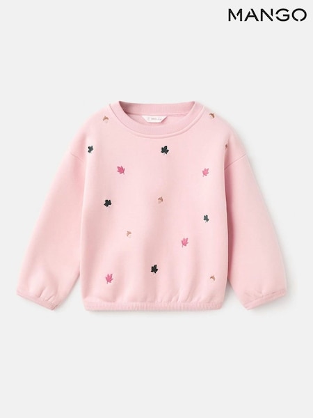 Mango Pink Embroidered Cotton Sweatshirt (H91013) | £18