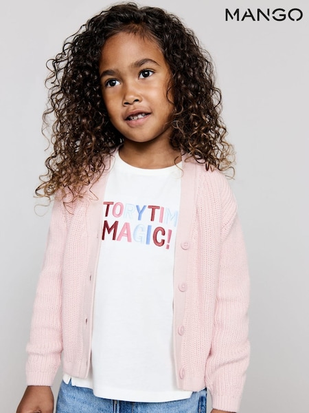 Mango Pink Knitted Button Cardigan (H91016) | £20