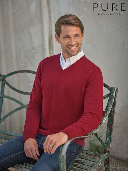 Pure Collection Cashmere V-Neck Jumper (H91096) | £160