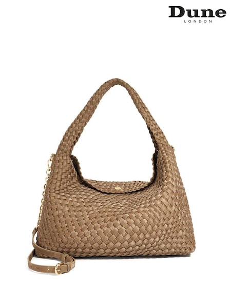 Dune London Brown Large Deliberate L Woven Slouch Bag (H91129) | £129