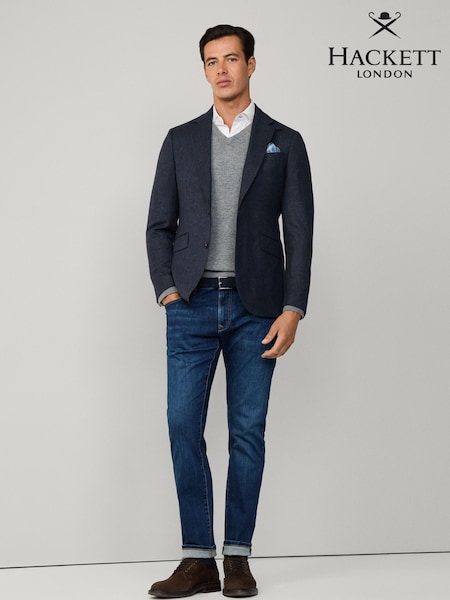 Hackett Slim Blue Fit Powerflex Vintage Wash Denim Jeans (H91219) | £150
