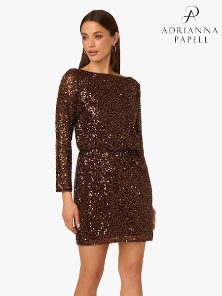 Adrianna by Adrianna Papell Mini Sequin Dress (H91294) | £249
