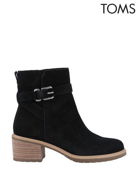 TOMS Hailey Buckle Ankle Black Boots (H91316) | £130