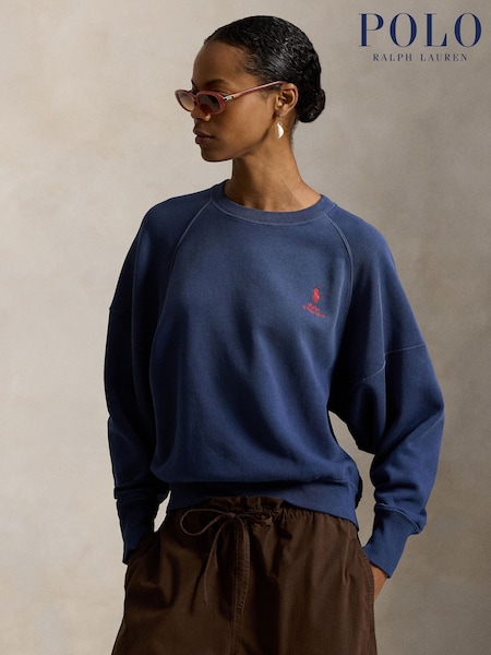 Polo Ralph Lauren Blue Knit Pullover Sweatshirt (H91332) | £175