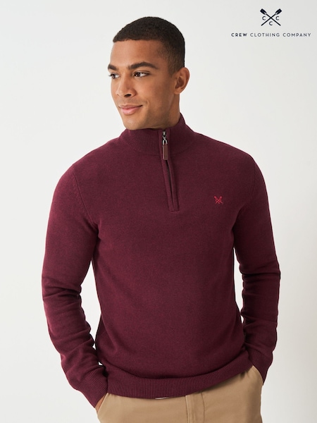 Crew Clothing Red Classic Half Zip Jumper (H91364) | £70