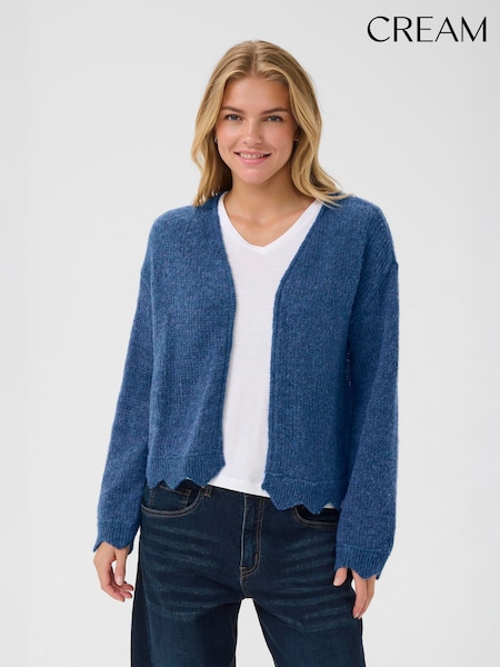 Cream Blue Niso Long Sleeve Open Front Cardigan (H91464) | £80