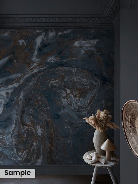 Abigail Ahern Sapphire Ethereal Marble A4 Mural (H91465) | £1.50