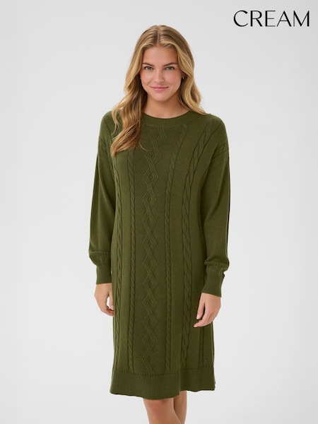 Cream Green Dela Long Sleeve Knit Dress (H91470) | £70