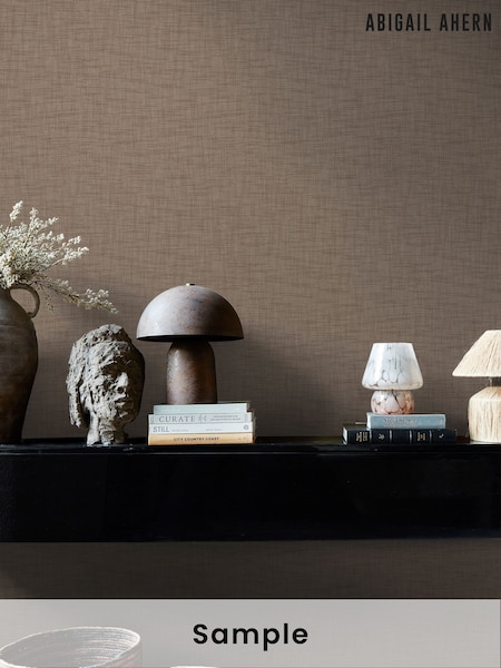 Abigail Ahern Cocoa Weathered Linen A4 Wallpaper Sample (H91477) | £1.50