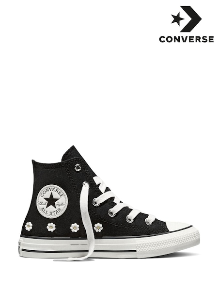 Converse Black/White Chuck Taylor Beaded Hightop Trainers (H91531) | £45