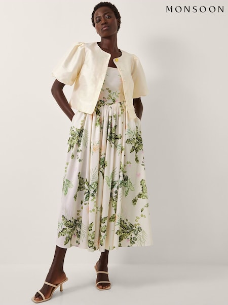 Monsoon Cream Anne Puff Sleeve Jacket (H91758) | £70