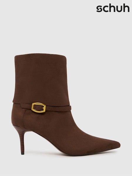 Schuh Brodie Buckle Formal Brown Boots (H91833) | £55