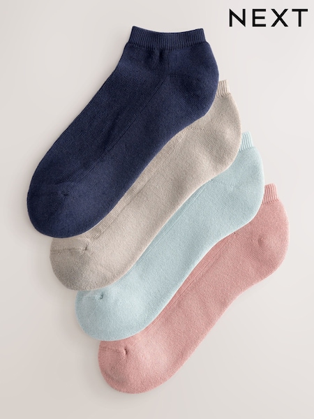 Pink/Blue/Neutral Cushion Sole Trainer Socks 4 Pack (H91883) | £10