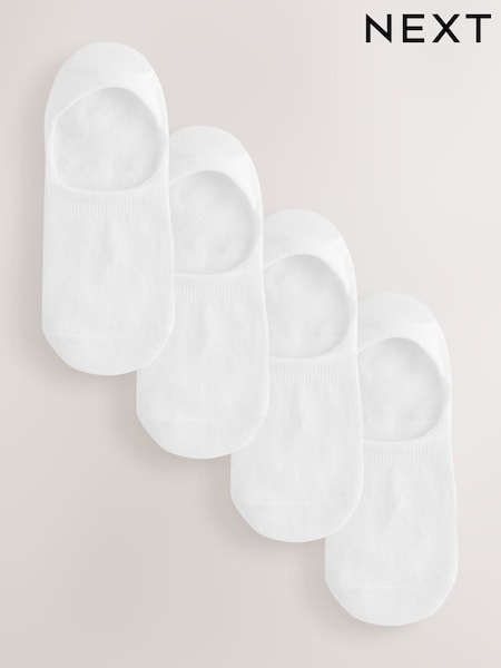 White Modal Invisible Socks 4 Pack (H91898) | £7