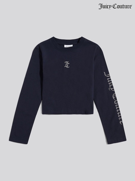 Juicy Couture Blue Baby Diamante Arm Long Sleeve T-Shirt (H91956) | £30 - £36