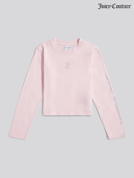 Juicy Couture Pink Baby Diamante Arm Long Sleeve T-Shirt (H91957) | £30 - £36